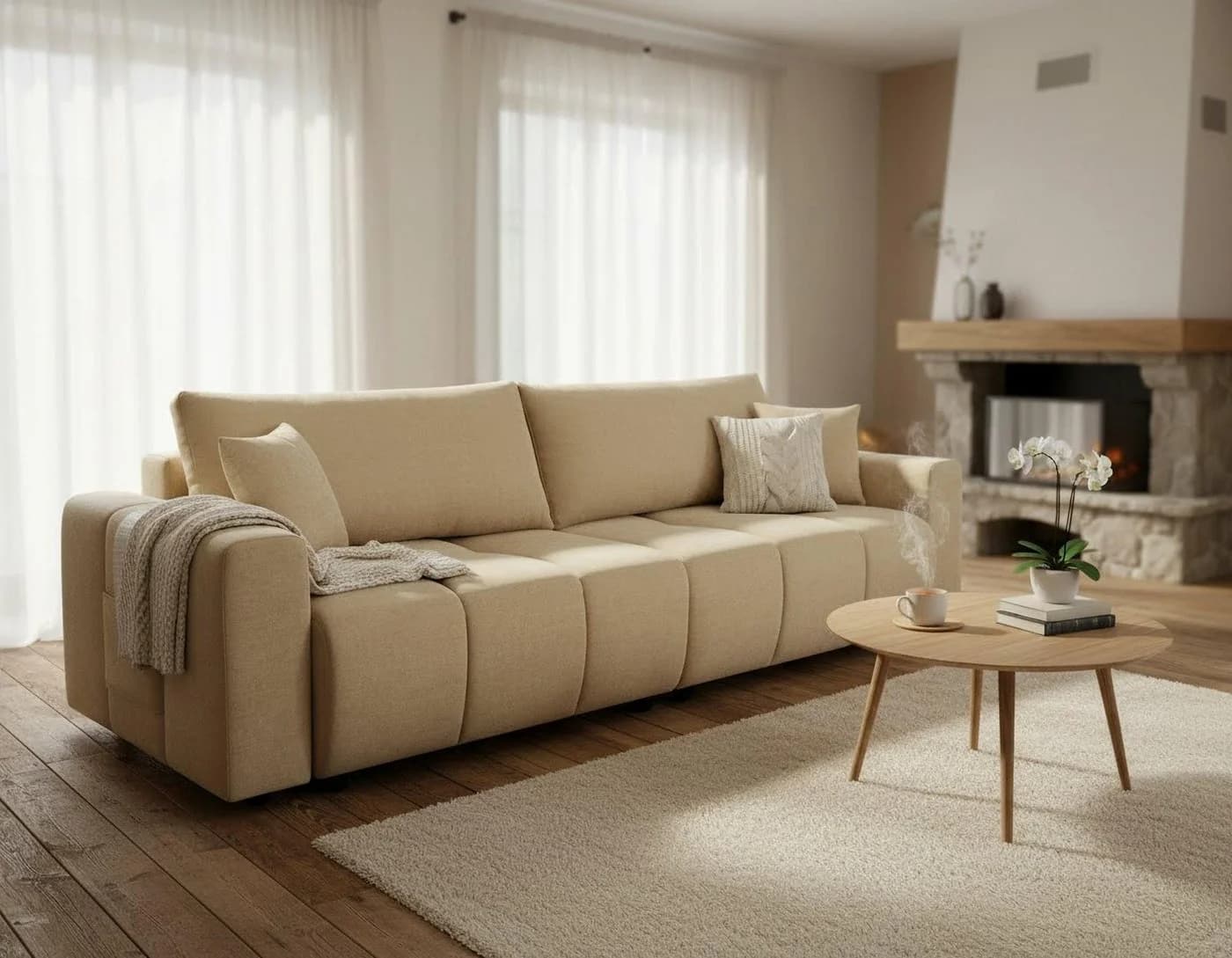 Sofa OTTO HOME YLVAA 3-Sitzer 239 cm Schlafsofa Boxspring Polsterung - Bild 5