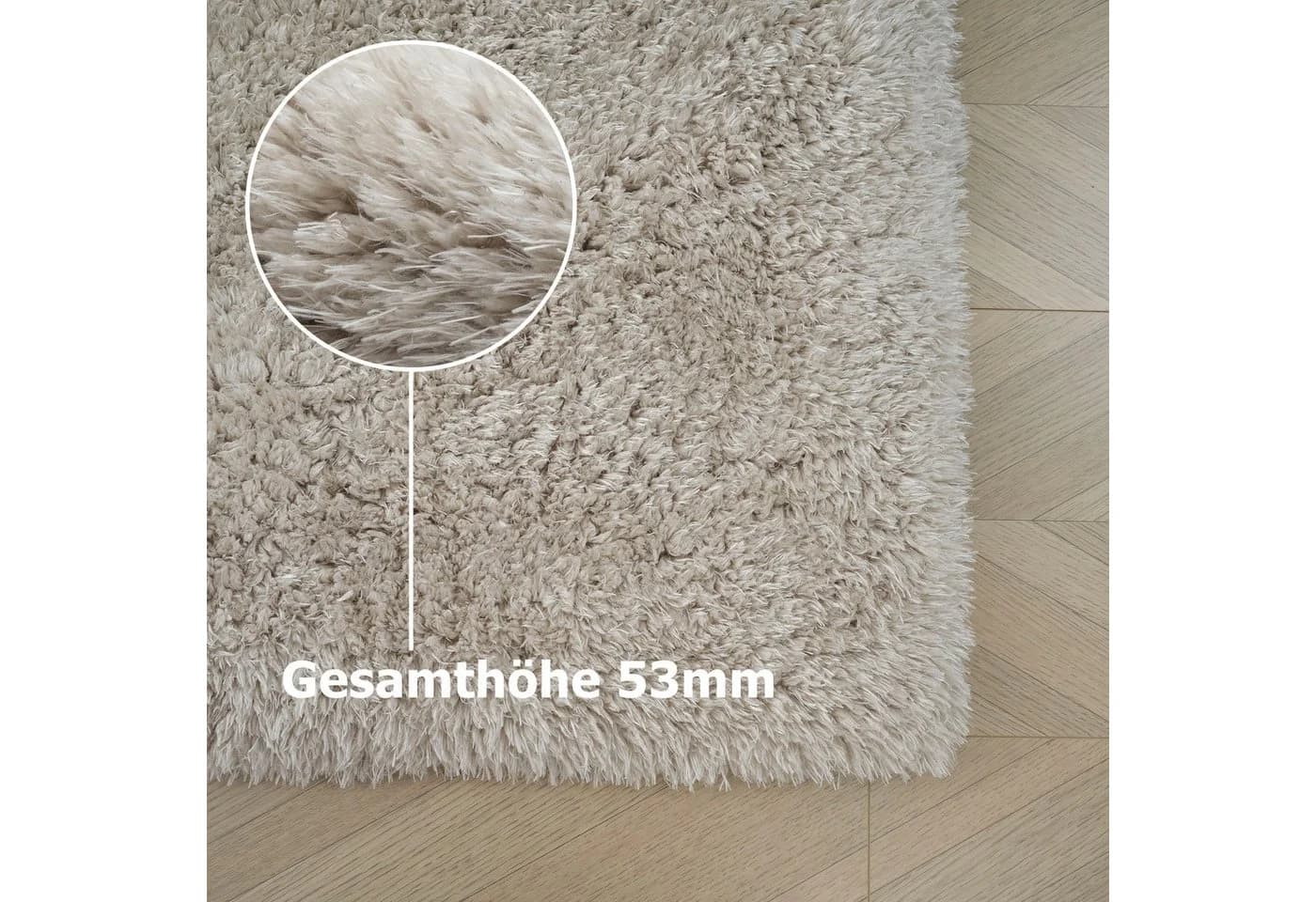 Hochflor-Teppich MY HOME Micro Shaggy Beige - Bild 5