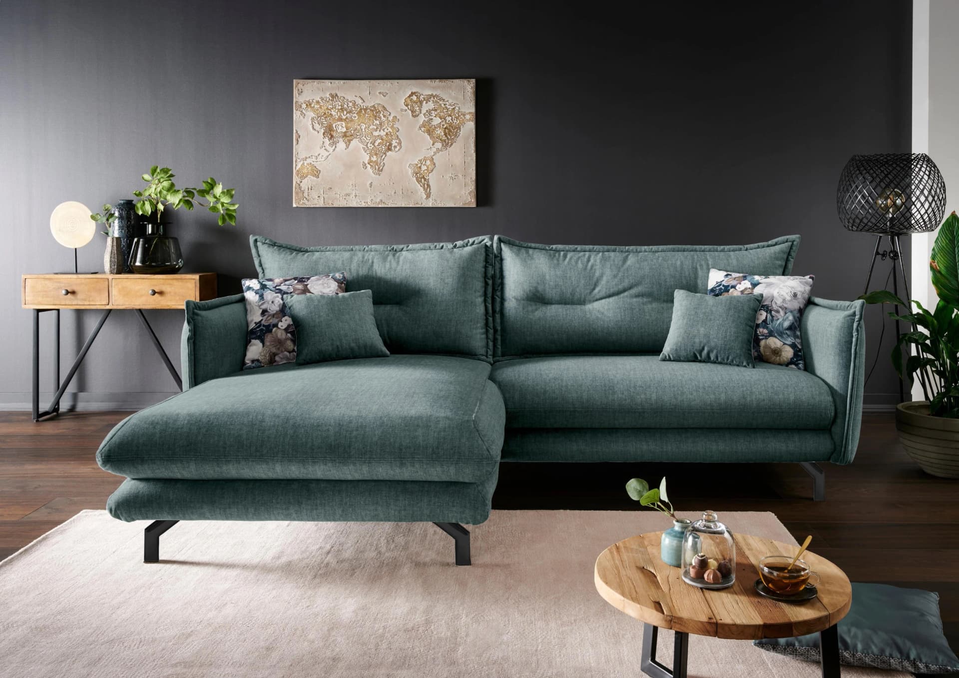 Ecksofa Home Affaire Lava Ocean Türkis