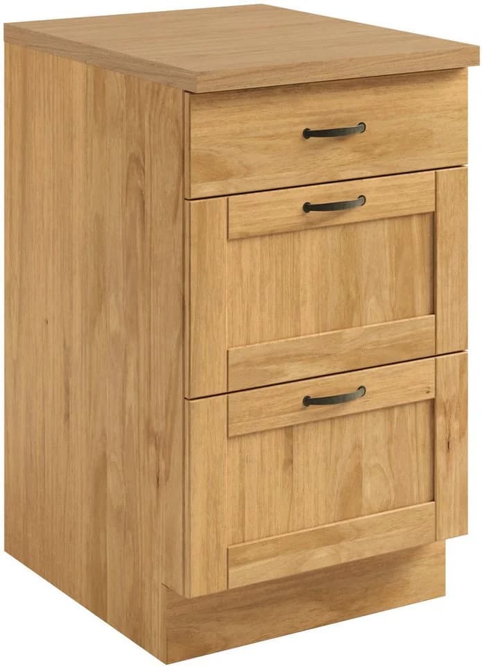 Unterschrank HOME AFFAIRE Teramo Massivholz Kiefer 3 Schubkästen - Bild 2
