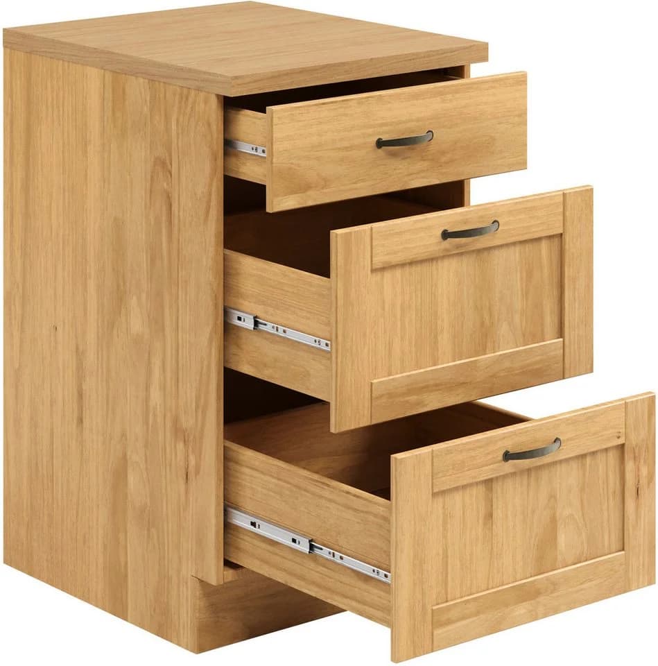 Unterschrank HOME AFFAIRE Teramo Massivholz Kiefer 3 Schubkästen - Bild 3