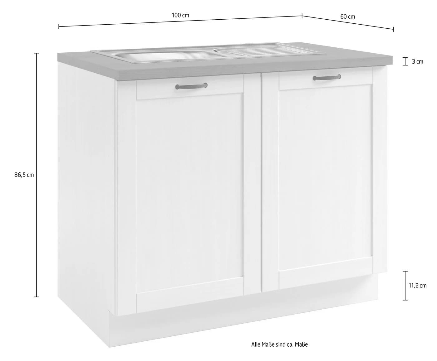 Spülenschrank HOME AFFAIRE Teramo Massivholz Natur - Bild 4