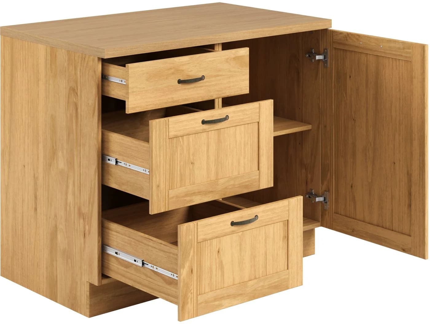 Unterschrank HOME AFFAIRE Teramo Massivholz Kiefer Natur - Bild 3