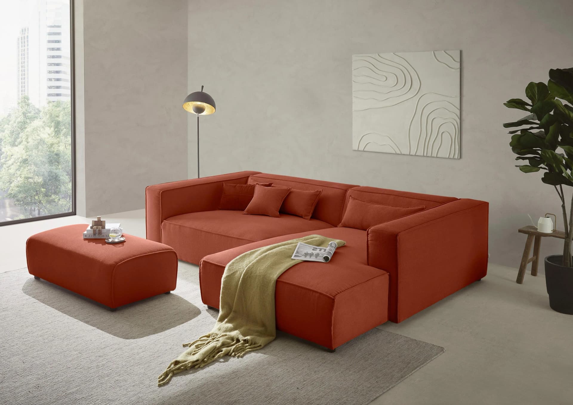 LeGer Home by Lena Gercke Ecksofa PIARA XXL L-Form Kupfer
