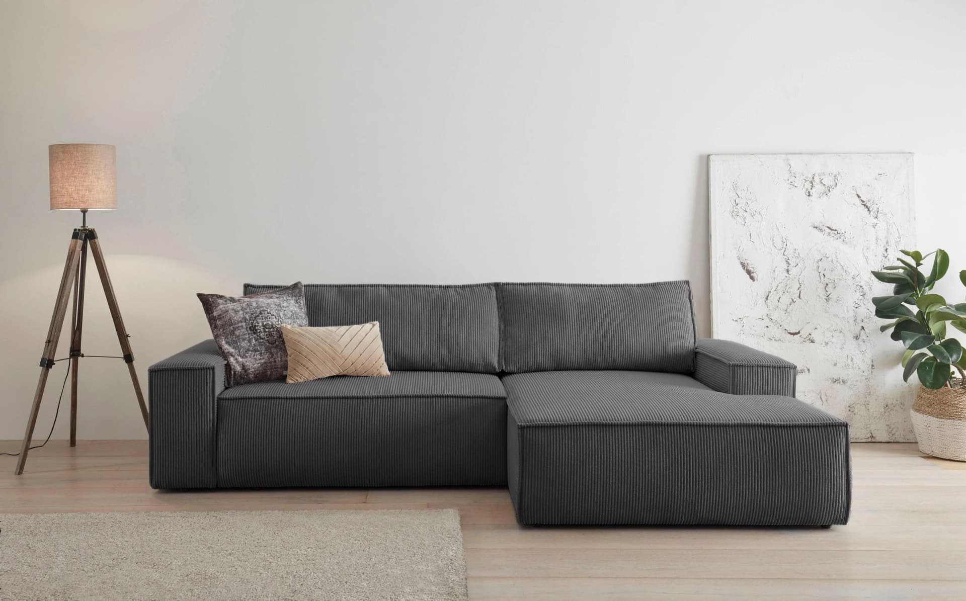 Home affaire Ecksofa SHERWOOD L-Form 267 cm Cord Vintage