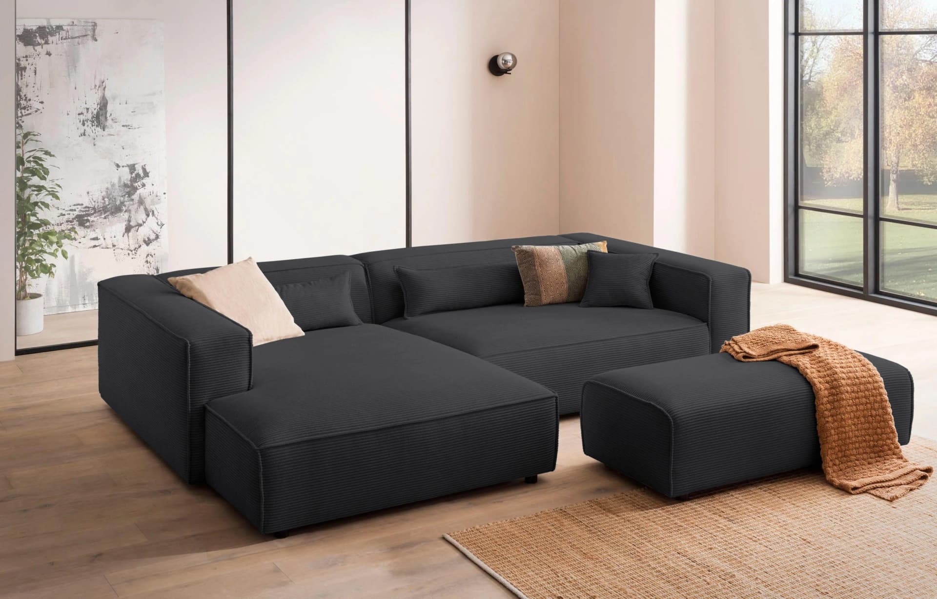 LeGer Home by Lena Gercke Ecksofa PIARA XXL L-Form Anthrazit