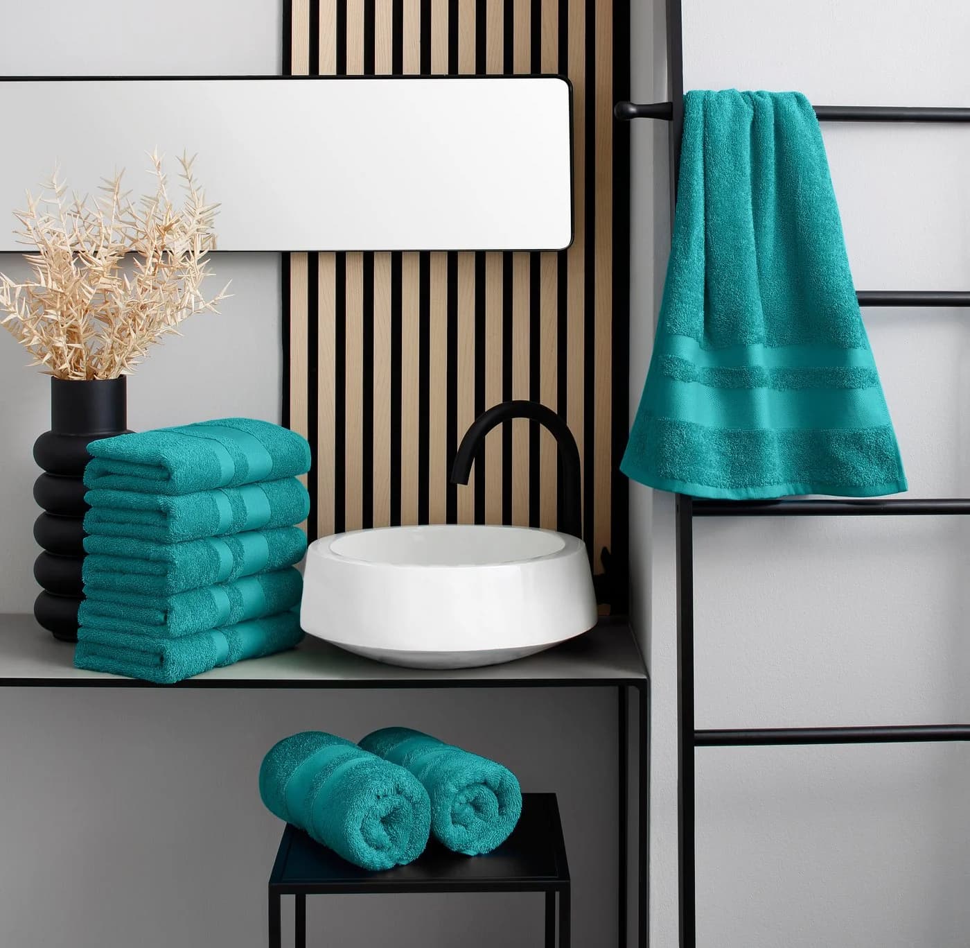 OTTO HOME Handtuch-Set Vanessa 8-tlg. Petrol Premium