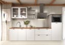 HOME AFFAIRE Teramo Backofen/Kühlumbauschrank weiß/honig Massivholz Bild 1