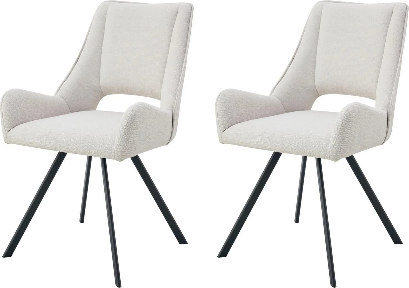 Home Affaire Esszimmerstuhl Brandon 2er Set schwarz matt creme - Bild 2