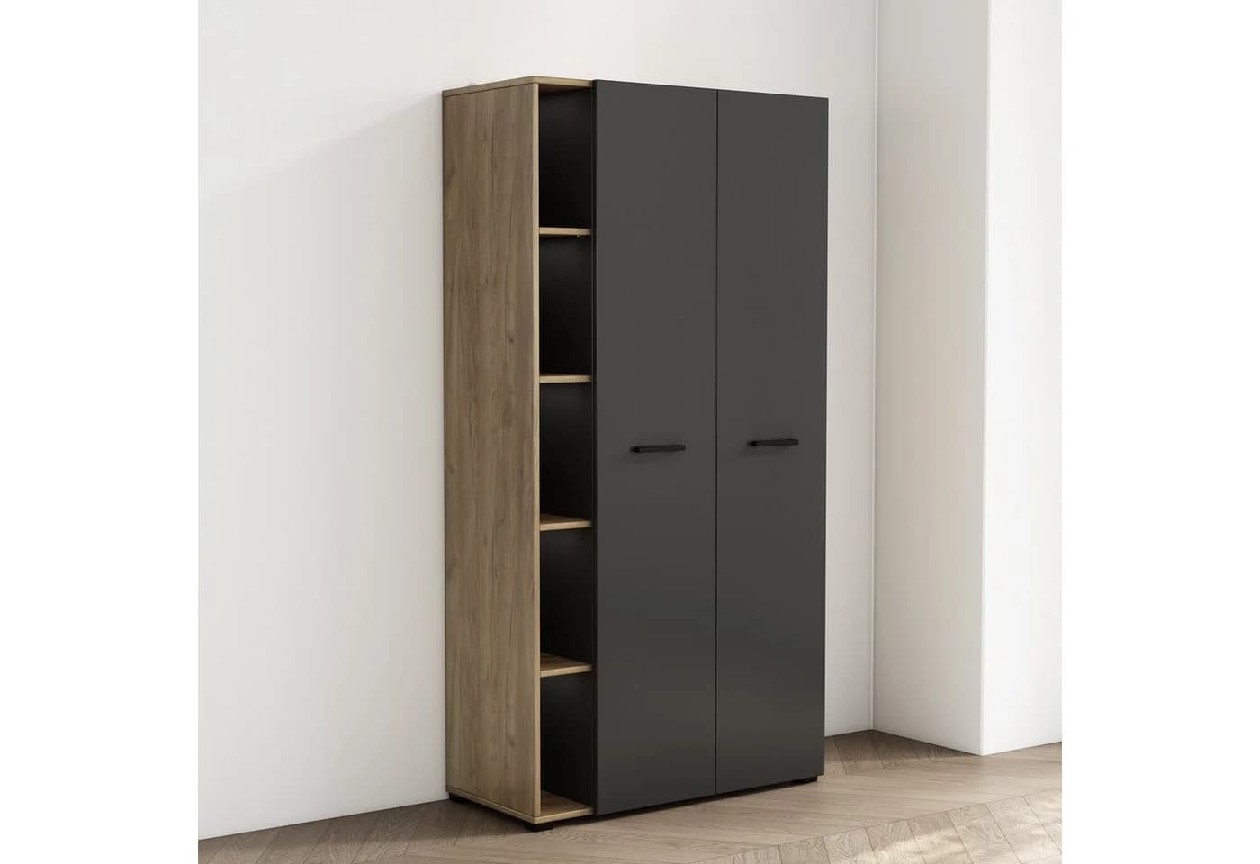 Computerschrank OTTO HOME Moid Schwarz mit Tastaturauszug - Bild 5