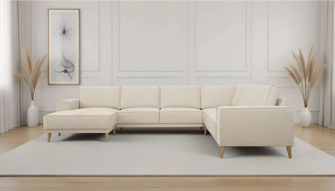 Wohnlandschaft OTTO HOME Oland Skandi Chenille-Stoff Beige U-Form - Bild 2