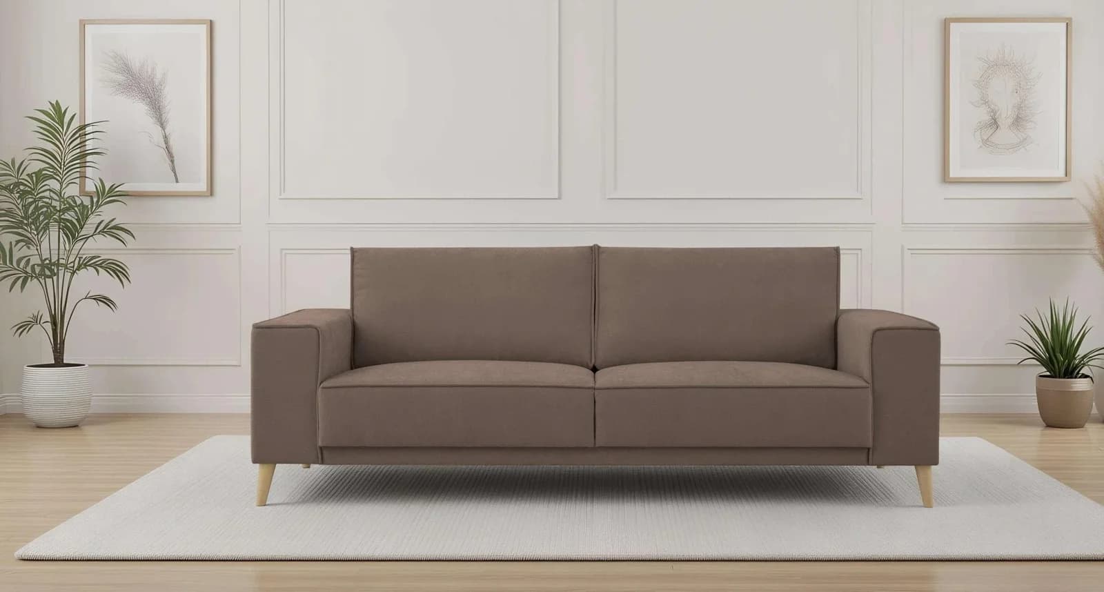 OTTO HOME 3-Sitzer Sofa Skandi-Design Braun