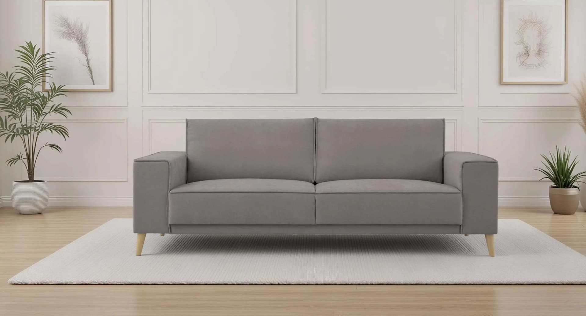 OTTO HOME 3-Sitzer Sofa Oland Skandi Chenille Stoff Grau