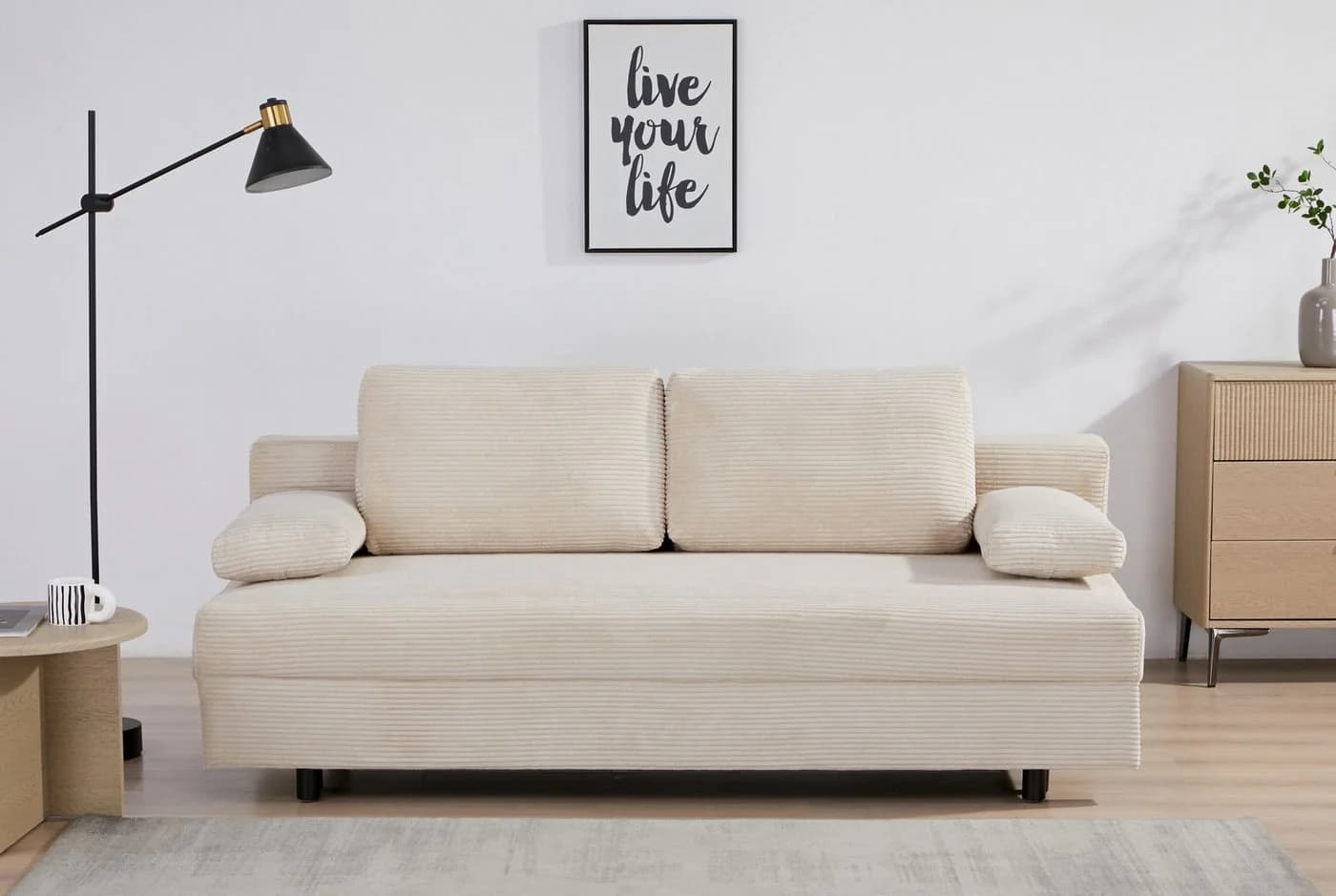 Schlafsofa OTTO HOME ONNIKO Cord Creme - Bild 2