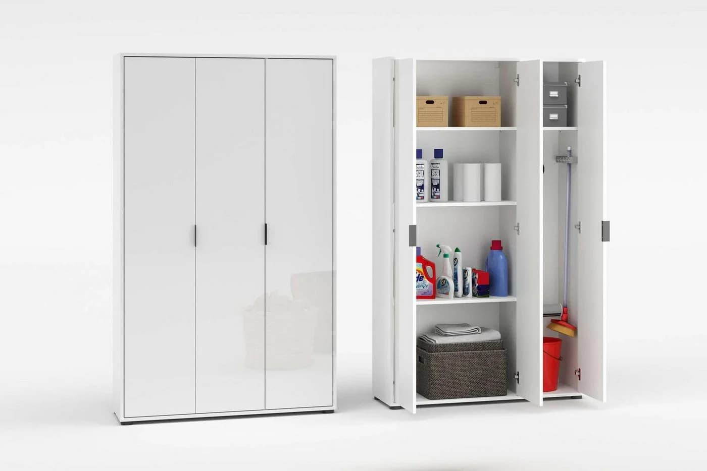 Mehrzweckschrank INOSIGN Stauraumschrank Weiß Hochglanz - Bild 2