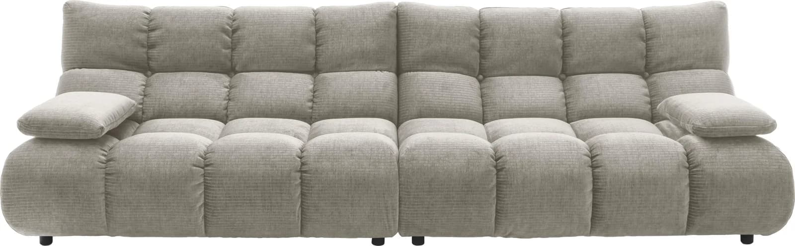 HOME AFFAIRE 4-Sitzer Sofa Cozy Bubble Silber mit Klappbaren Armlehnen