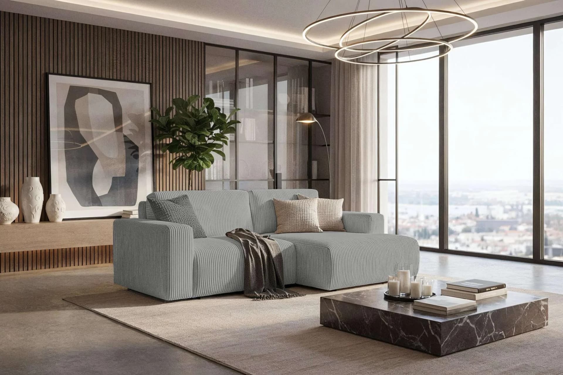 Schlafsofa HOME AFFAIRE Noord Schlafecksofa 250 cm Lichtgrau
