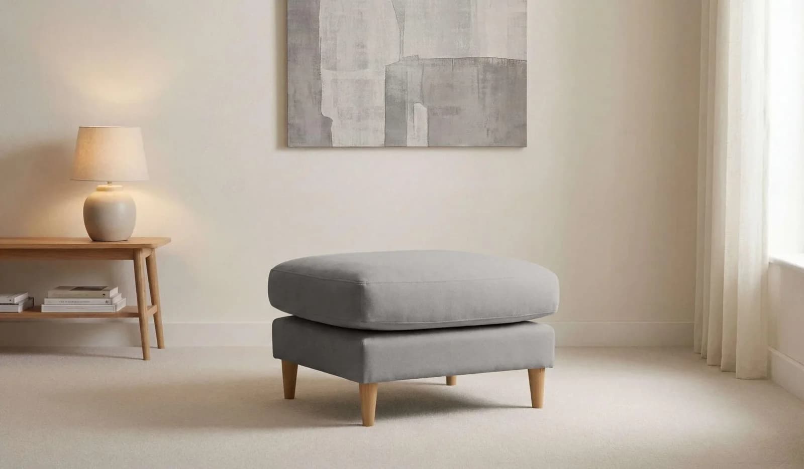 Pouf OTTO HOME Finnian Grau 70x70 cm