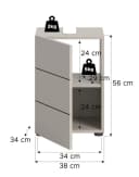 Welltime Waschbeckenunterschrank BIEL 38 cm 1 Tür 2 Fächer Kashmir Nachbildung Schwarz Bild 5