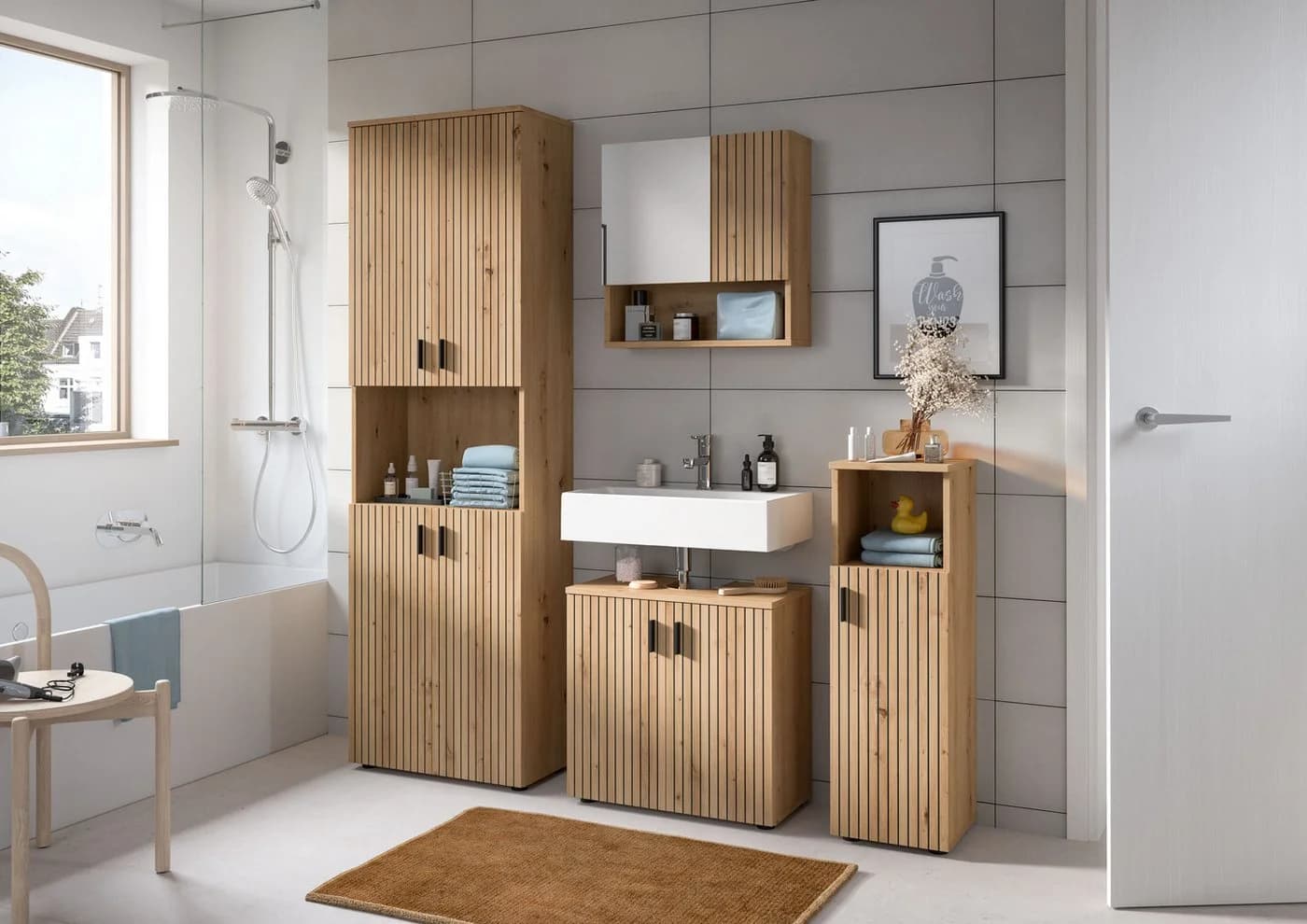 Waschbeckenunterschrank Welltime Mani Artisan Oak 60cm - Bild 5