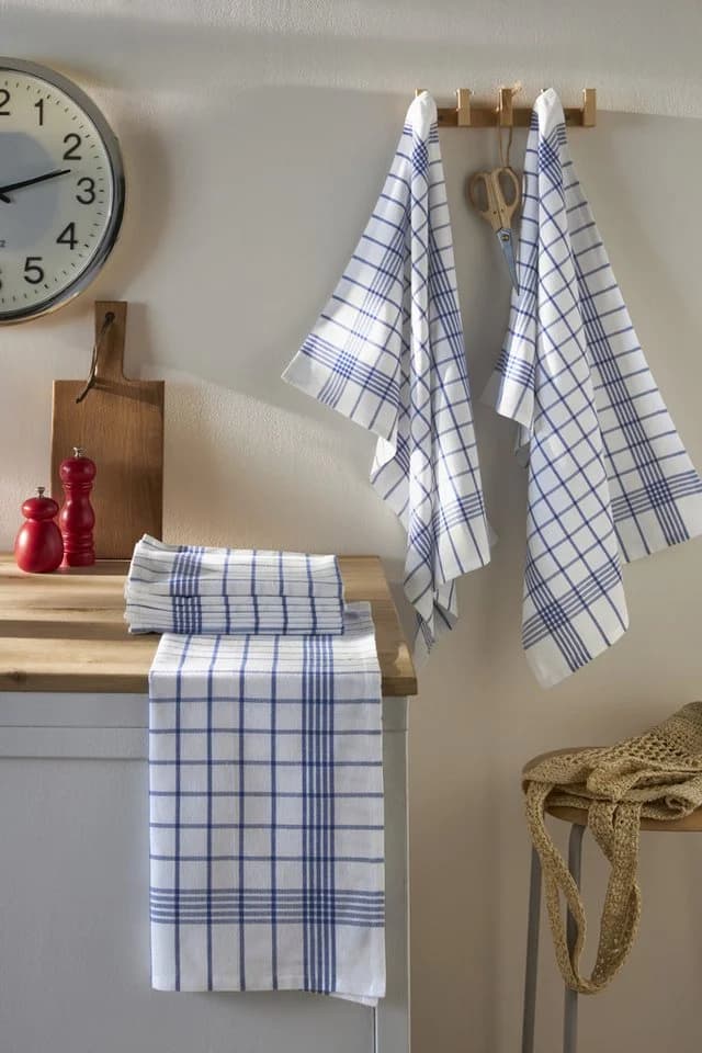 OTTO HOME Geschirrtuch-Set Vivianne Blau/Weiß 100% Baumwolle 10er-Set - Bild 5
