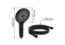 WELLTIME Brausegarnitur Rio Schwarz Matt mit 3 Strahlarten Bild 5