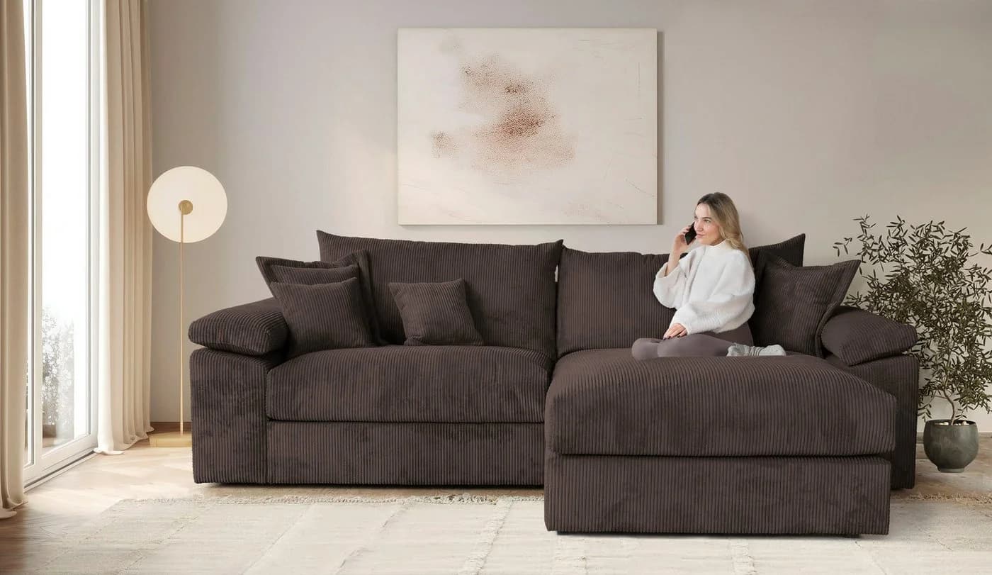 Home Affaire Ecksofa Soft&Cosy XXL L-Form Cord - Bild 2