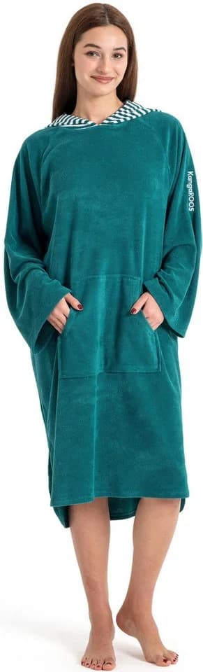 KANGAROOS Badeponcho Dalia smaragd Veloursfrottier Gr. L - Bild 5