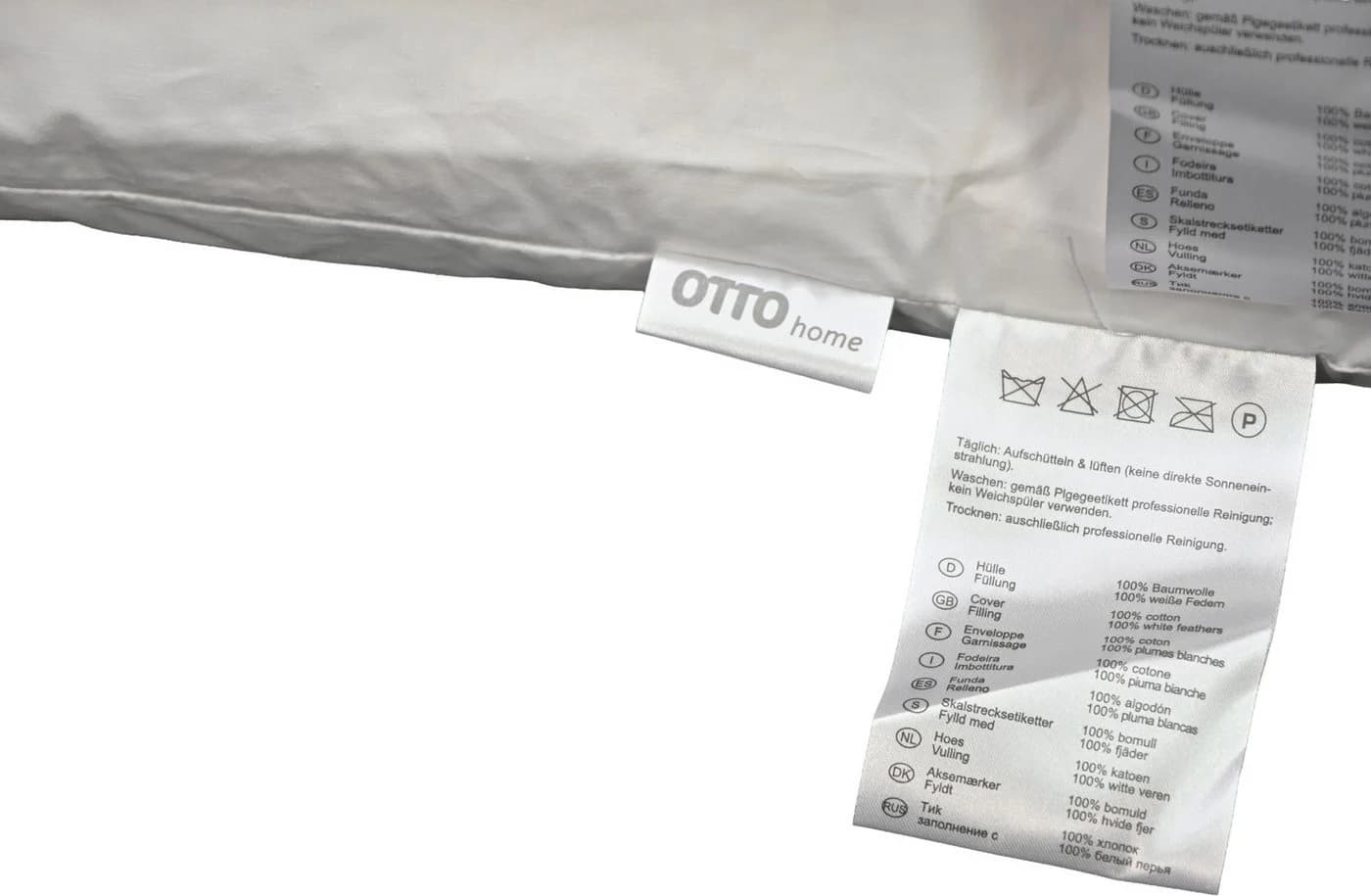 OTTO HOME Federkopfkissen Embra Weiß 100% Baumwolle Entenfeder - Bild 5