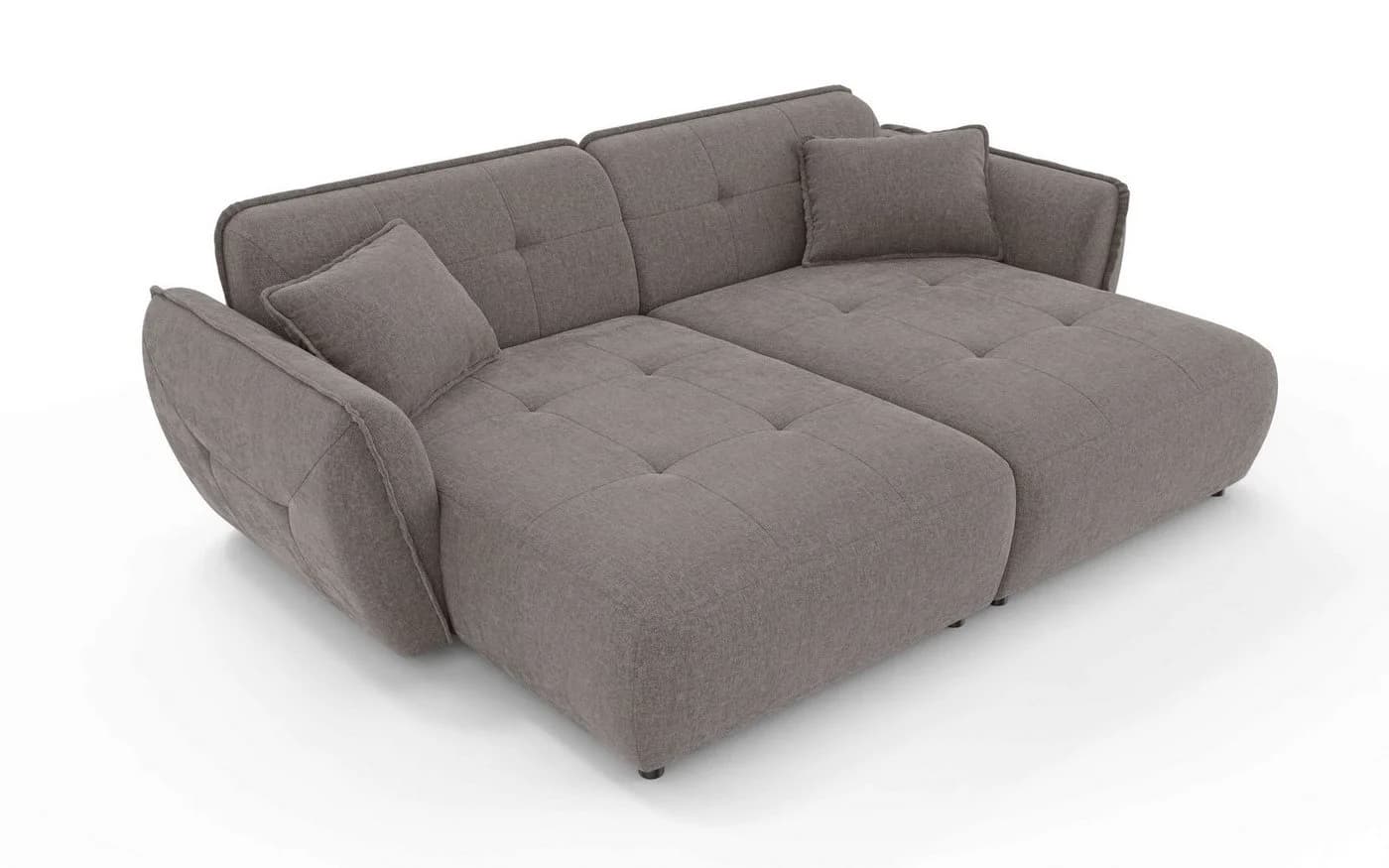 Big-Sofa HOME AFFAIRE Mirelda Design-Sofa mit Steppungen, extra tief, 251 cm, taupe