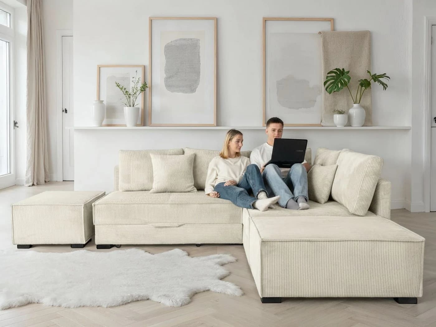 Ecksofa HOME AFFAIRE Cream Boxspring-Polsterung - Bild 2