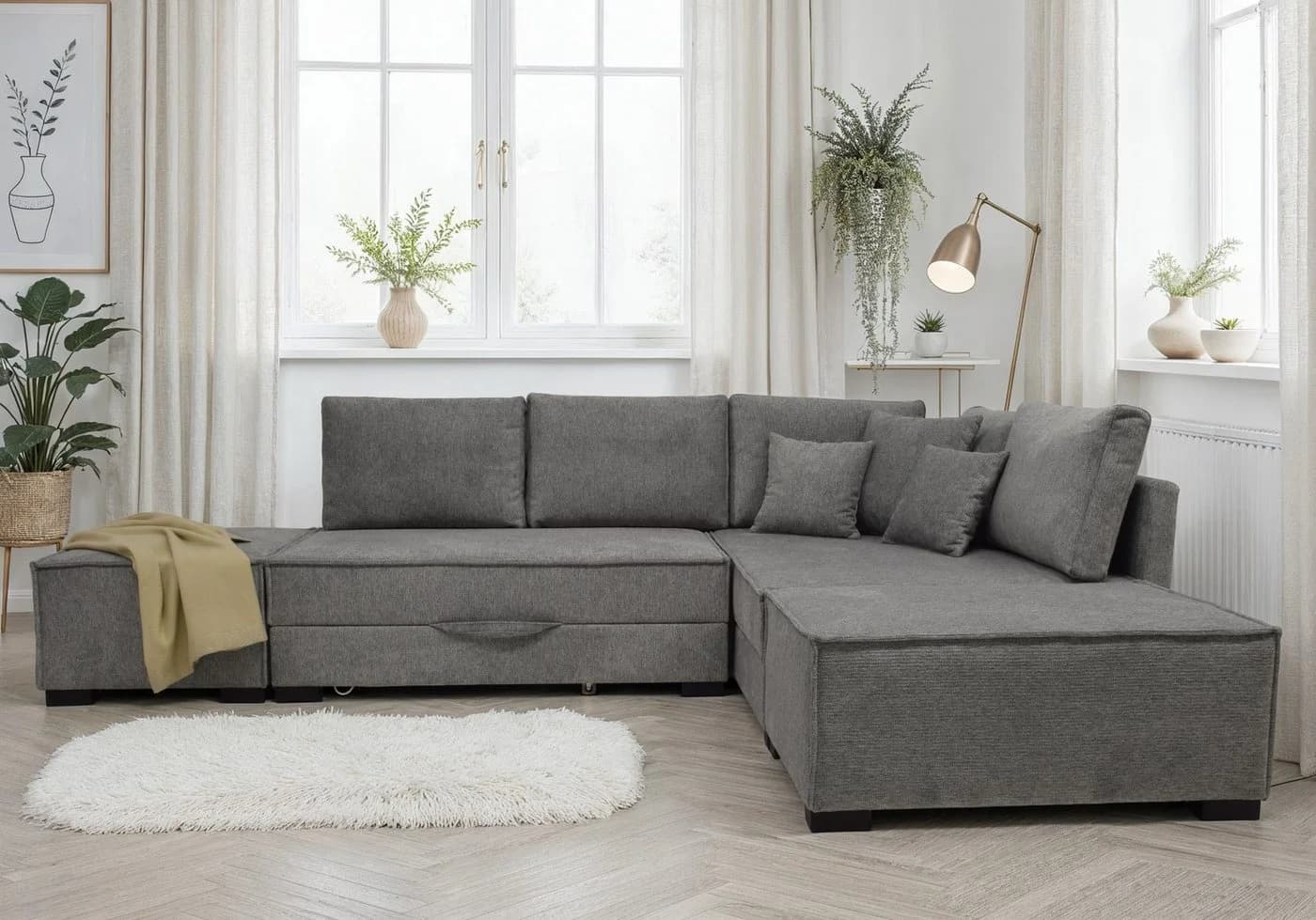 Ecksofa HOME AFFAIRE Grau Boxspring-Polsterung - Bild 2