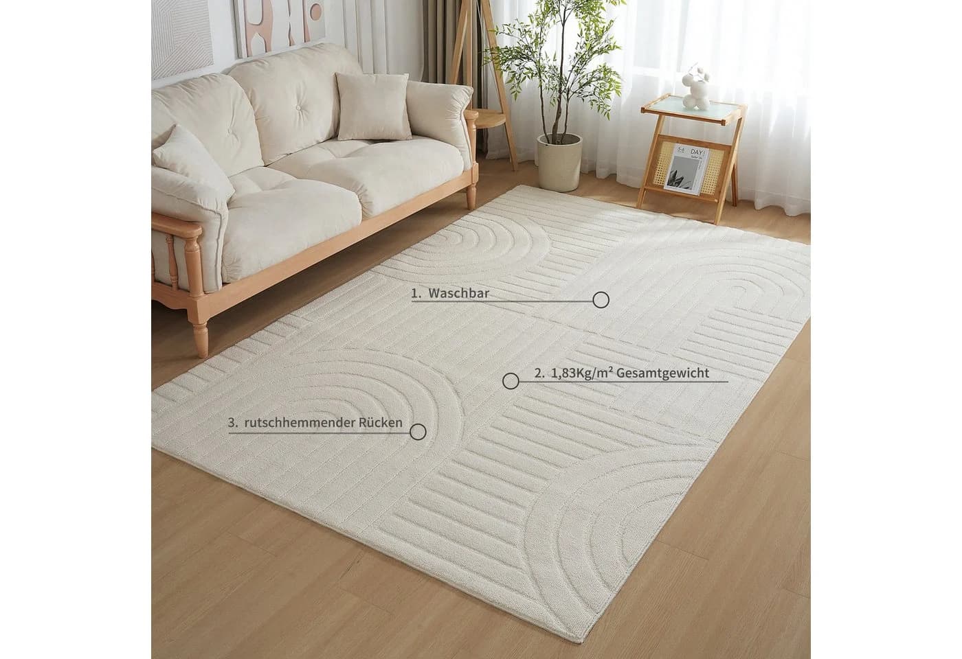 Teppich OTTO HOME Neele Creme Skandi Design - Bild 3