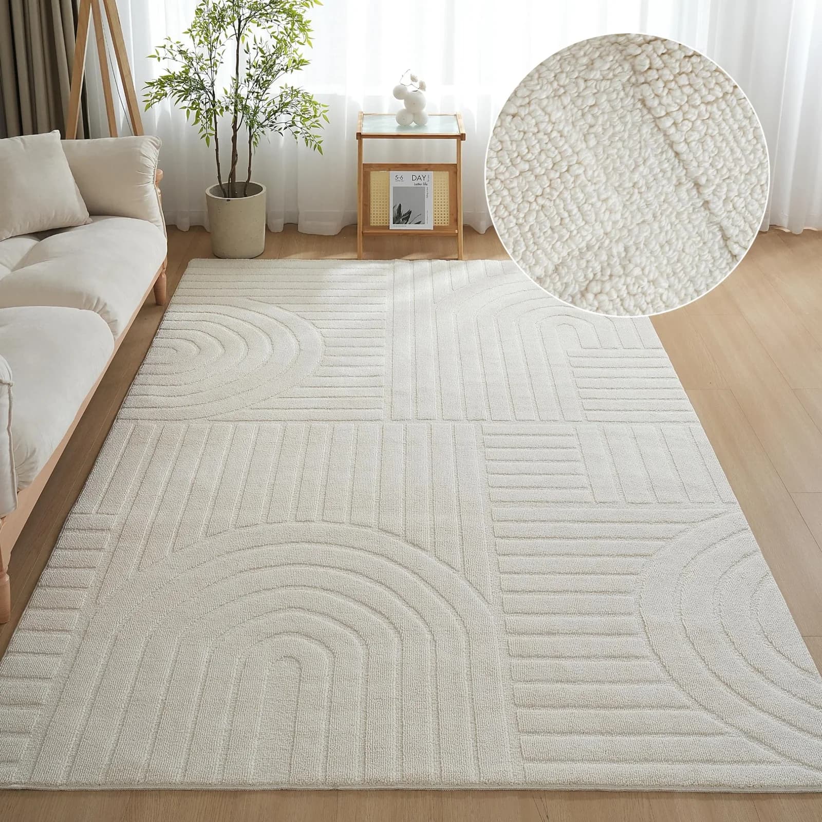 Teppich OTTO HOME Neele Creme Skandi Design Hoch-Tief-Effekt