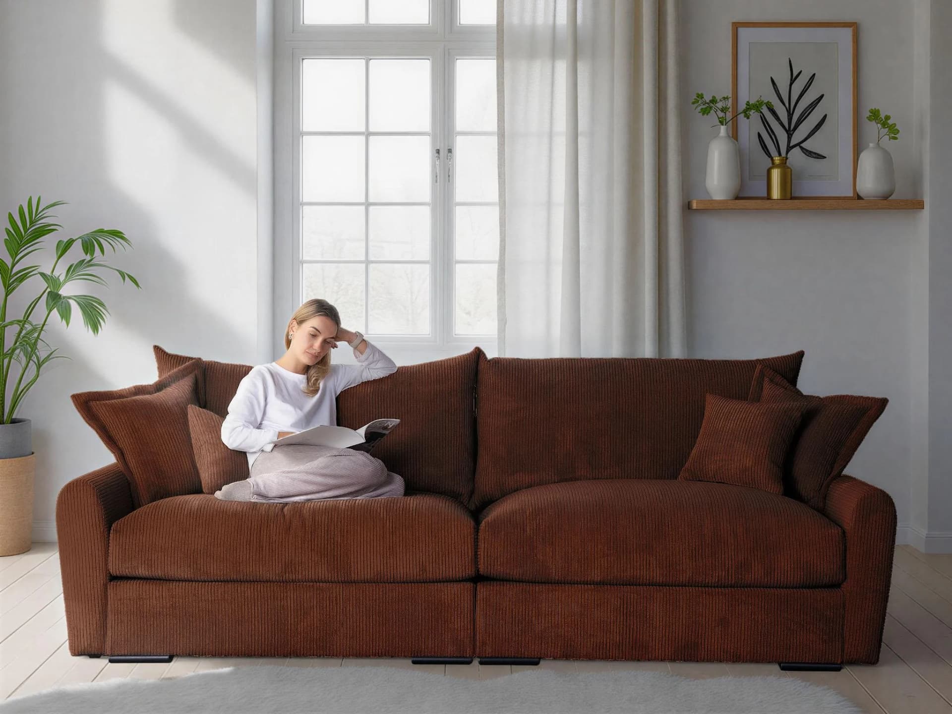 Big-Sofa HOME AFFAIRE Finka Terracota 247 cm Cord