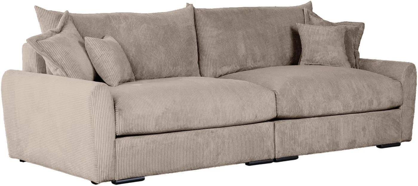 Big-Sofa HOME AFFAIRE "Finka" 190 cm Taupe Federkern - Bild 5