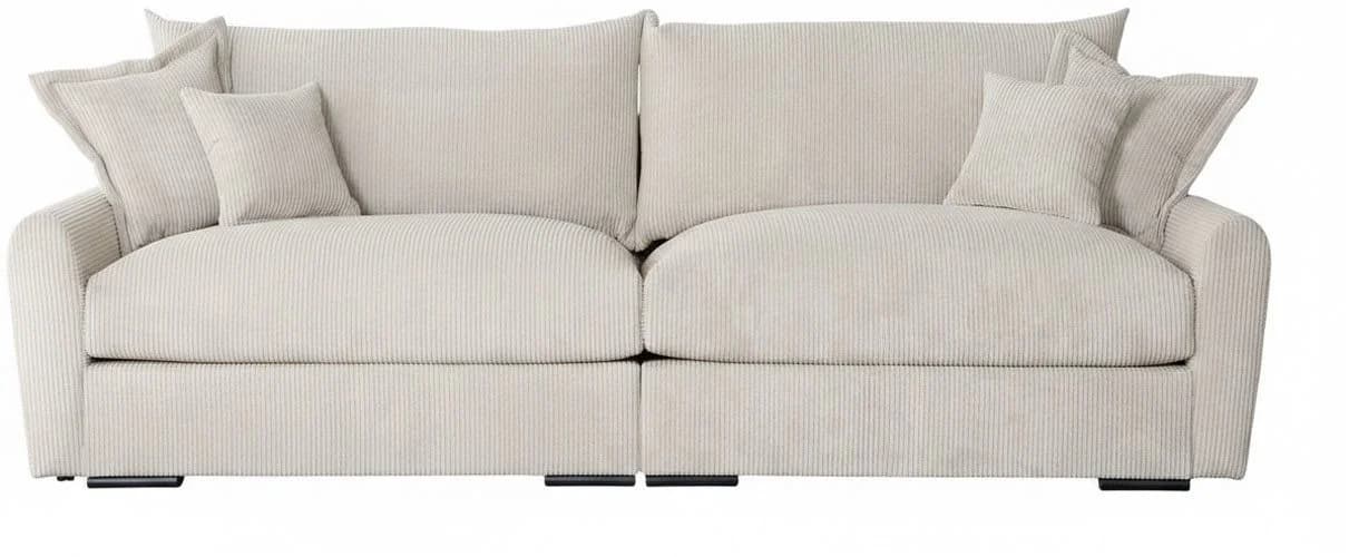 Big-Sofa HOME AFFAIRE "Finka" 247 cm Breite, Cream, Federkern, 4 Zierkissen