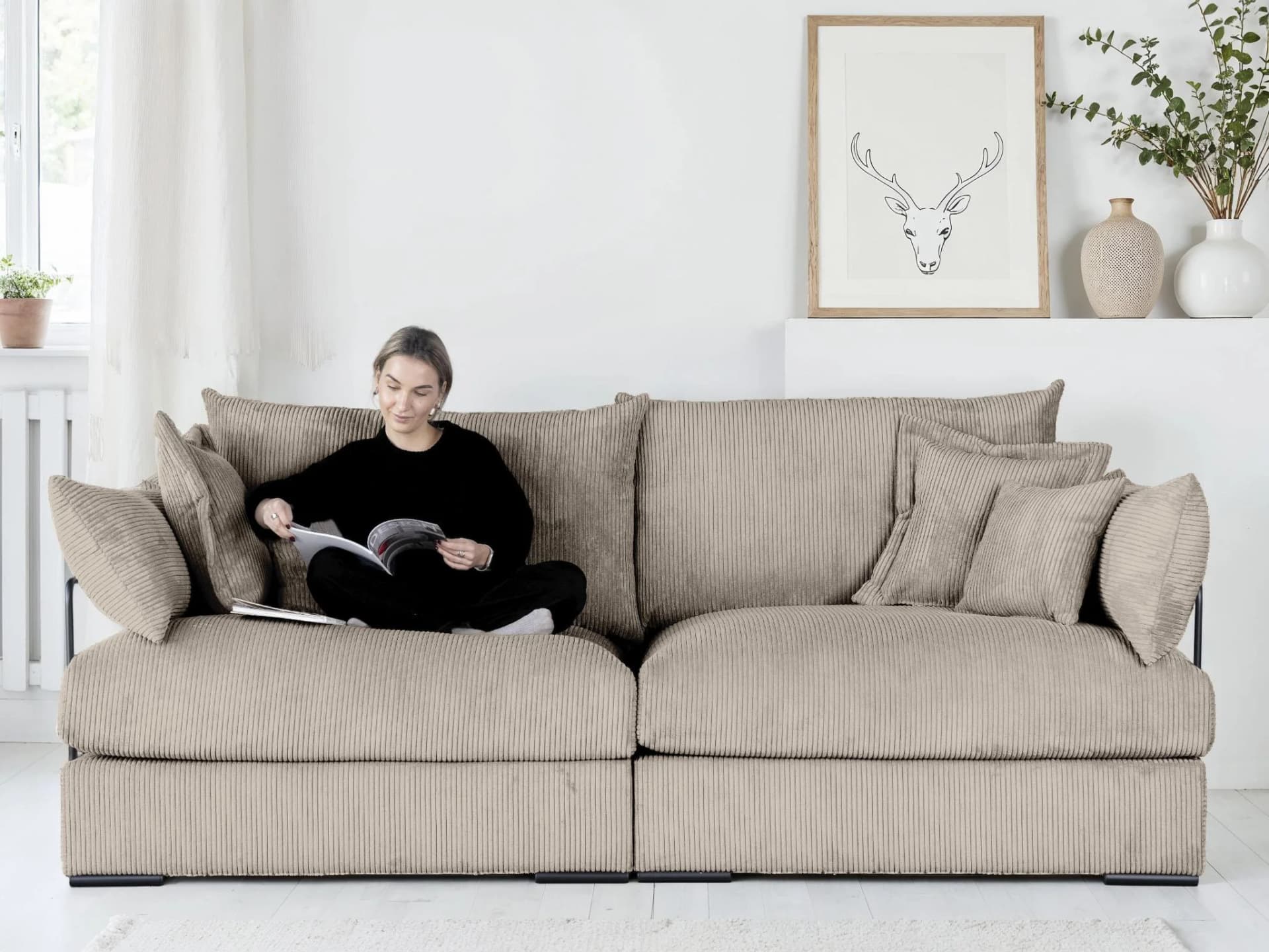 Big-Sofa HOME AFFAIRE Casa 247 cm Breite Taupe Federkern
