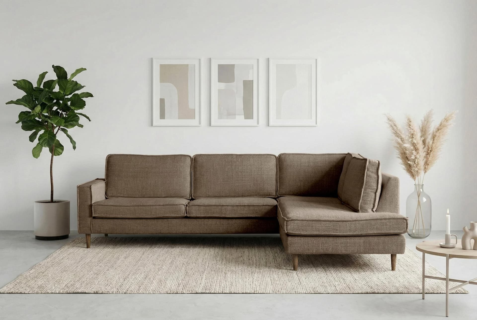 HOME AFFAIRE Ecksofa Pinto Skandi Braun