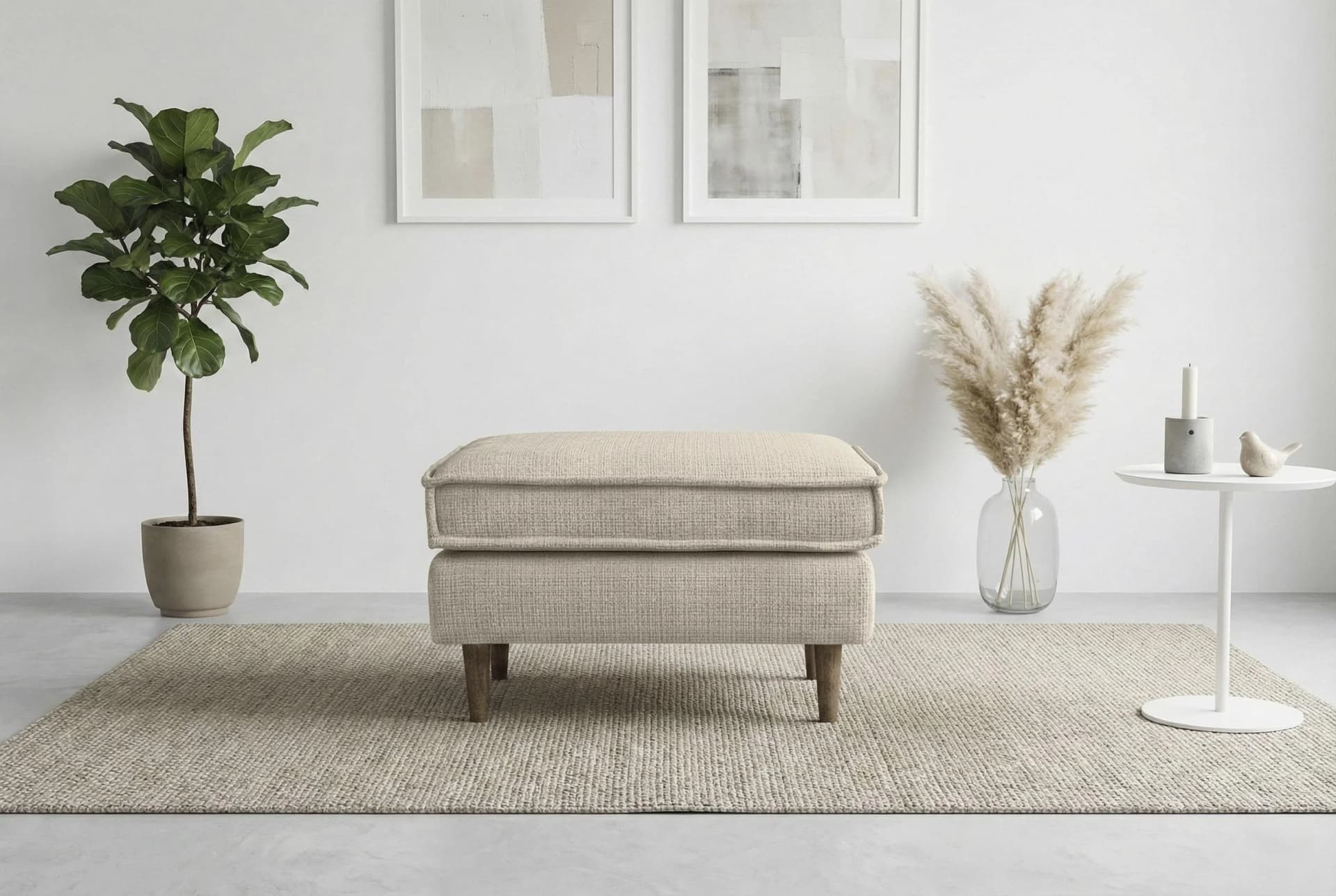 Polsterhocker HOME AFFAIRE "Pinto Skandi" Creme