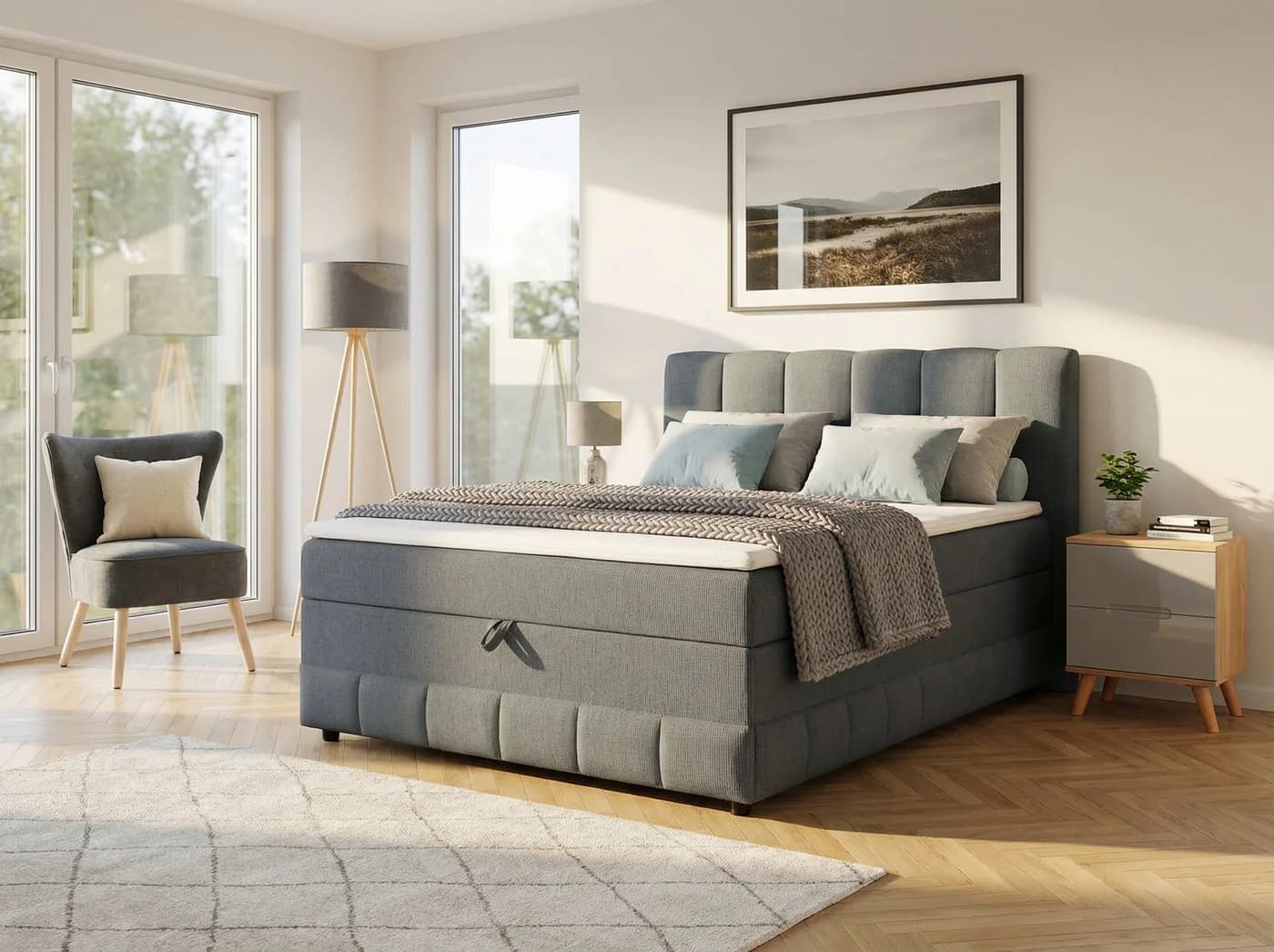 OTTO HOME Boxbett Likely 180x200 cm Bettkasten Grau - Bild 2