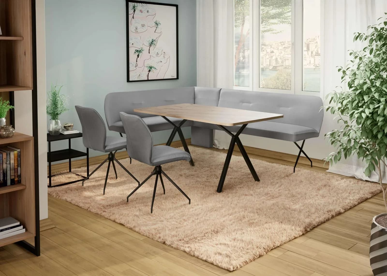 HOME AFFAIRE Eckbankgruppe Gabi Essecke Grau Schwarz