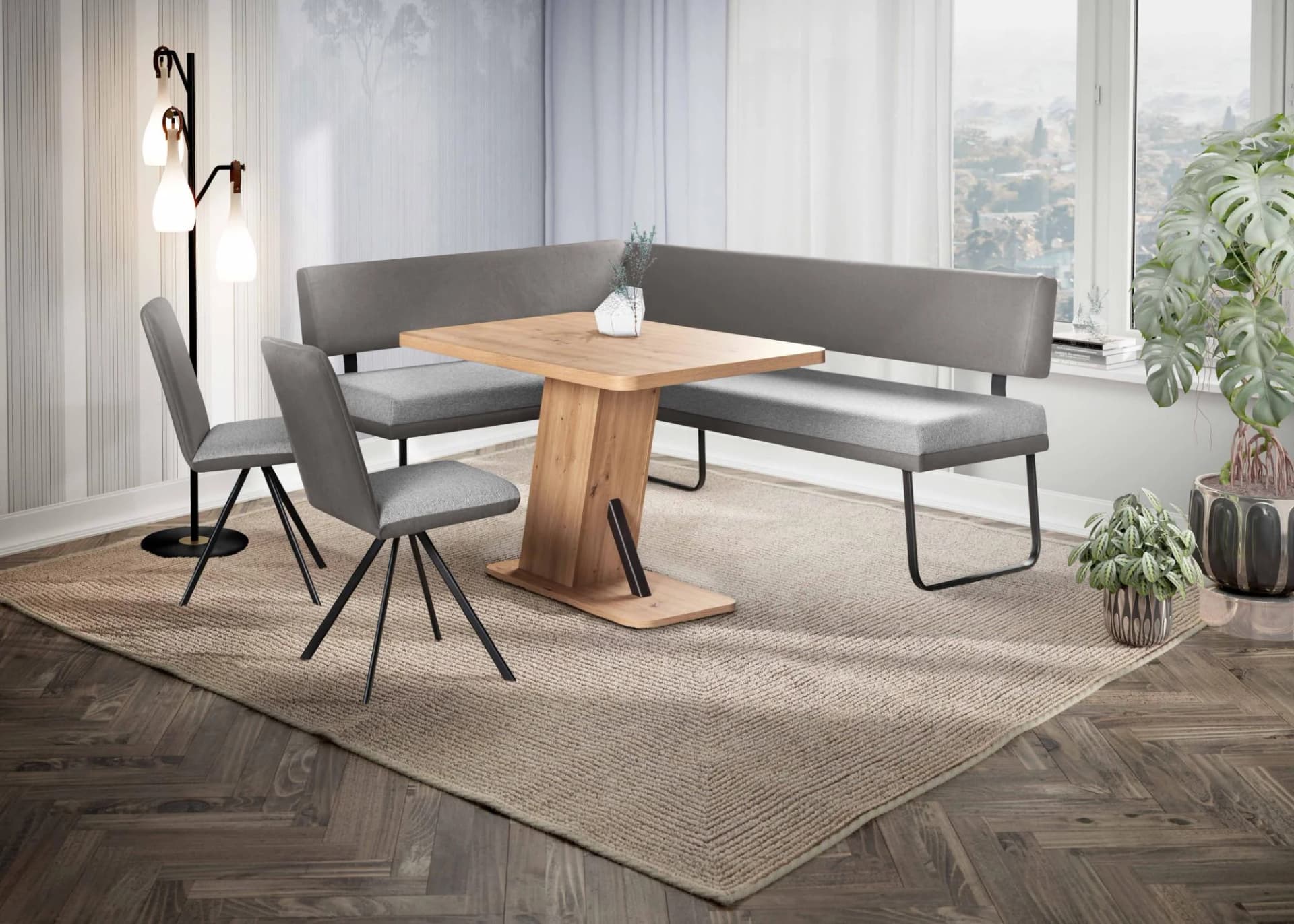Eckbankgruppe HOME AFFAIRE Gabi Essecke Grau Schwarz