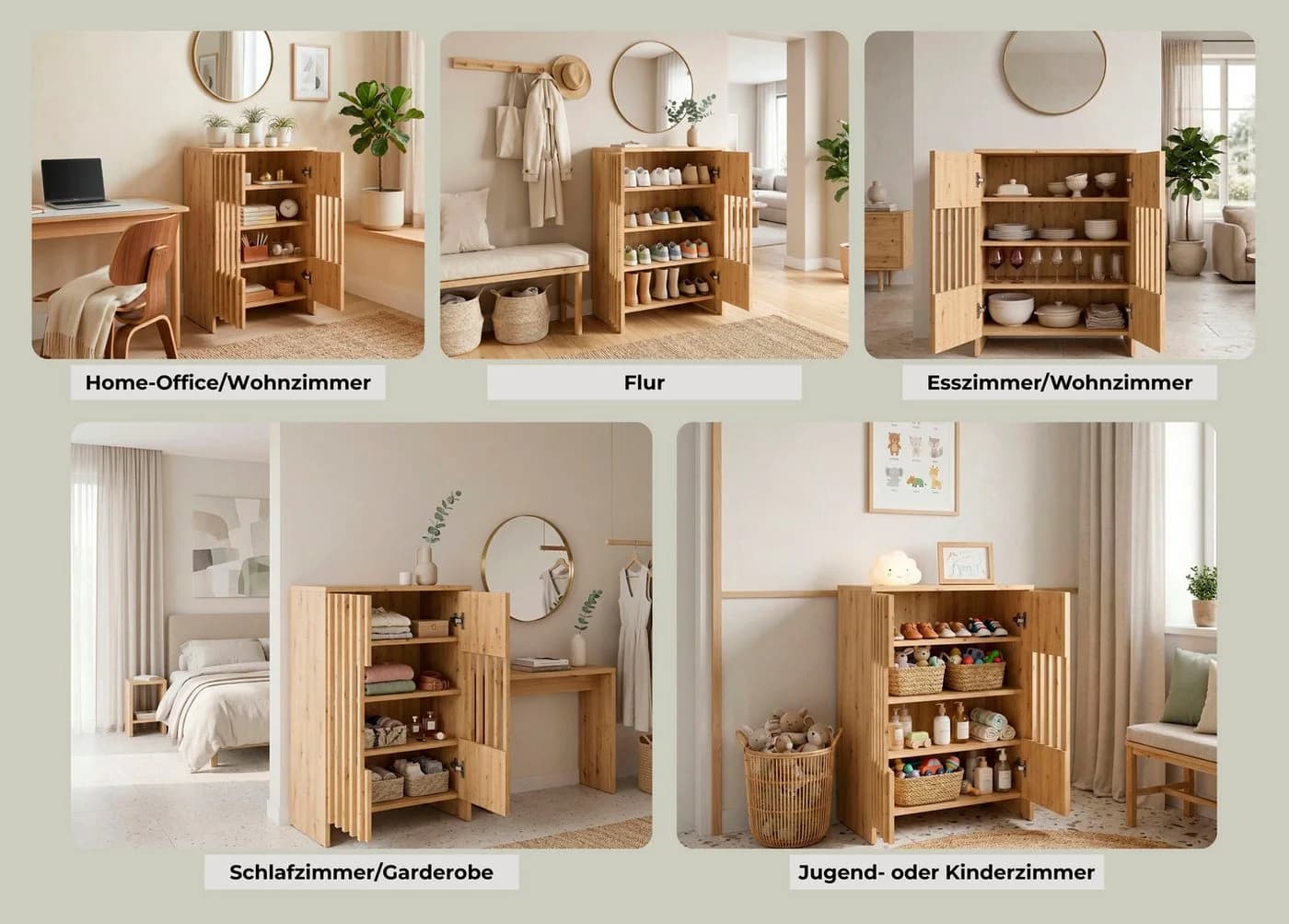 HOME AFFAIRE Mehrzweckschrank MURET Schuhschrank Weinregal 4 Fächer - Bild 4