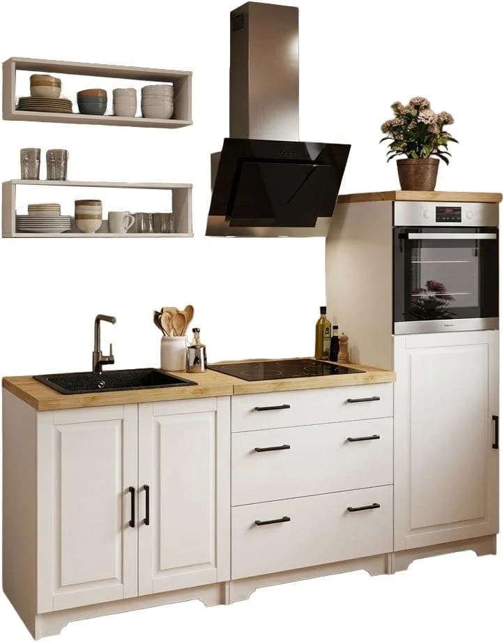 Home affaire Küchenzeile Meliss, aus massiver Kiefer, mit Soft-Close-Funktion, 5-teiliges Set