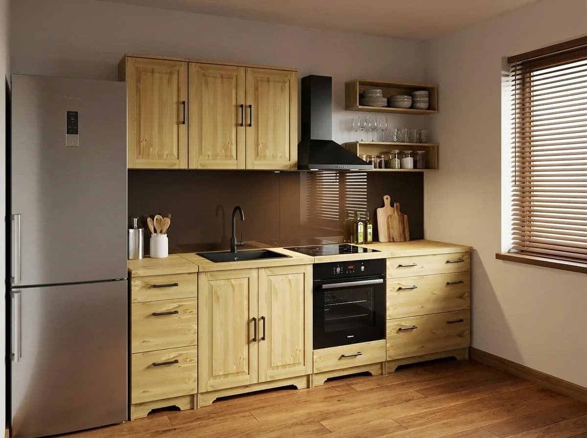 HOME AFFAIRE Küchenzeile Meliss Natur Kiefer 260cm Soft-Close