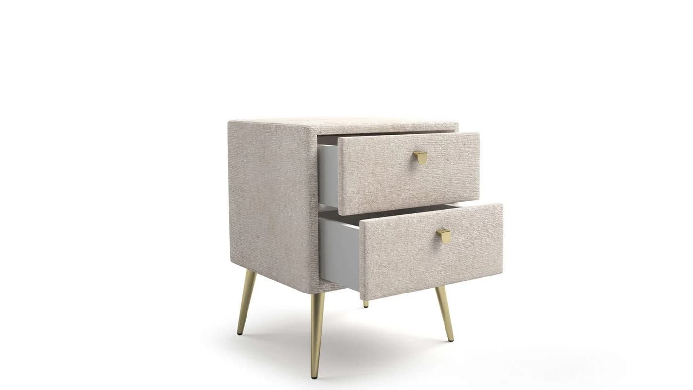 Nachtschrank HOME AFFAIRE MOIVRE Polster-Nachtkommode Creme - Bild 4