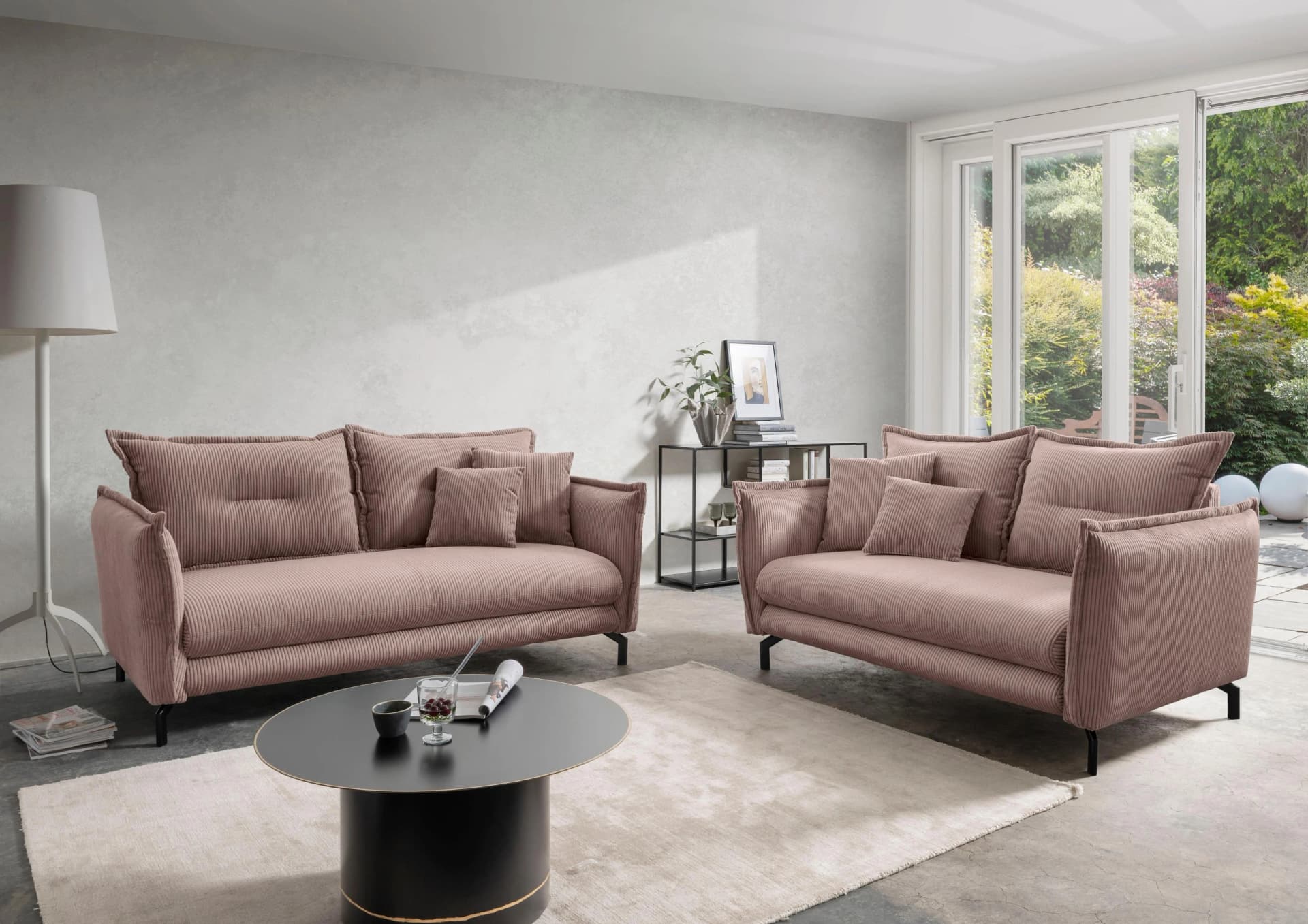HOME AFFAIRE Sitzgruppe Lazio Rosa mit verstellbaren Armlehnen