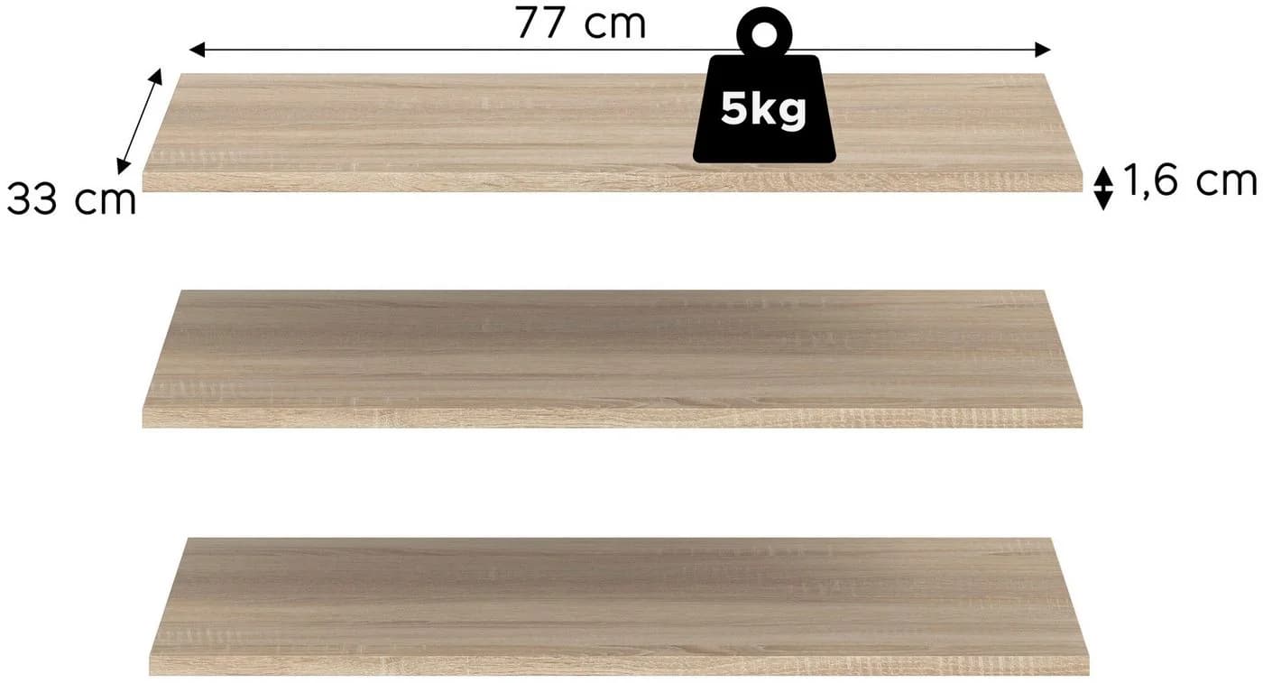 Home Affaire Einlegeboden Skarde 3er Set 77cm Sonoma Eiche Nachbildung - Bild 2