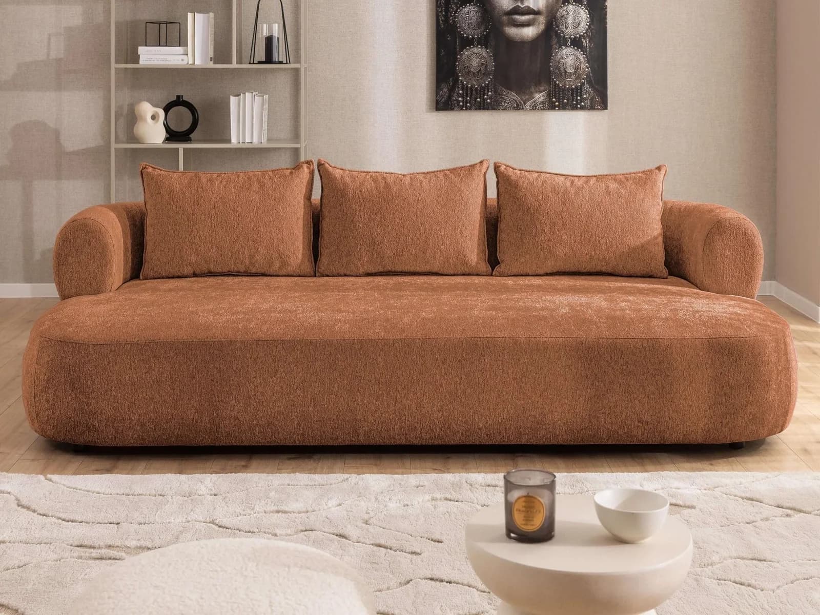 HOME AFFAIRE LUSSAC 4-Sitzer Design-Sofa mit Zierkissen